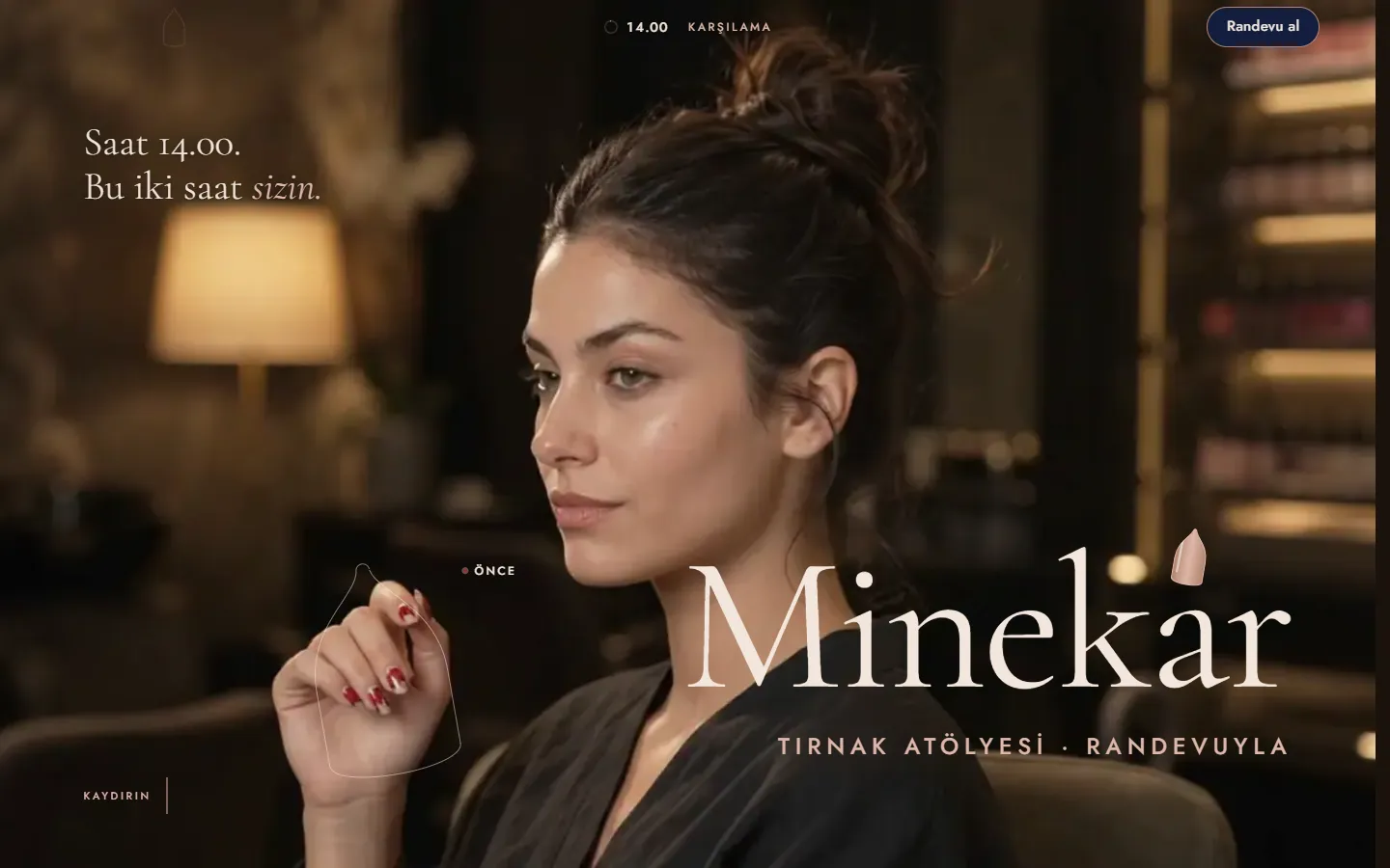 Minekâr örnek sitesi, masaüstü görünüm